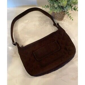 Vera Bradley Shoulder Bag Quilted Expresso Brown Purse Zipper Close